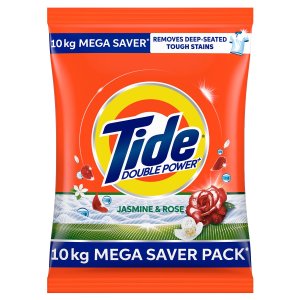 Tide Plus Detergent Washing Powder - 10kg Mega Saver Pack | Jasmine & Rose Fragrance